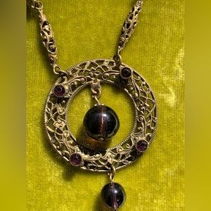 Victorian Amethyst Colored Glass Necklace